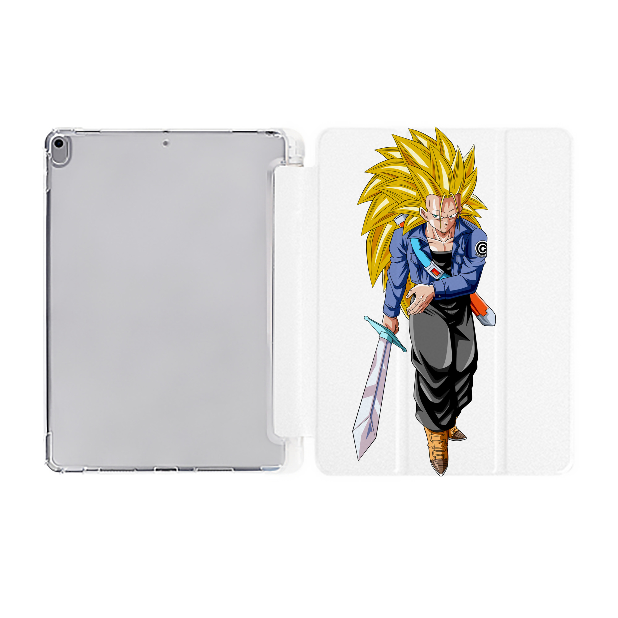 （画像用） ドラゴンボール トランクス（Torankusu）DRAGON BALL Trunks IPad ケース ペン収納付き 三つ折りスタンド PUレザー×シリコン 対応機種9.5/10.5/10.9インチ